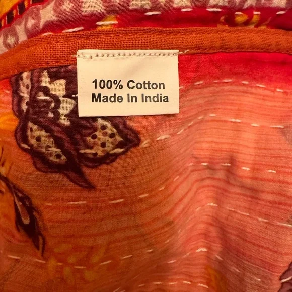 132 KANTHA Fitted Long 3/4 Sleeve Cardigan Reversible Handmade one of a kind 🌸 - Picture 11 of 11